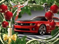 Праздничные обои Новогодние обои Chevrolet Camaro