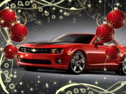 Праздничные обои Новогодние обои Chevrolet Camaro